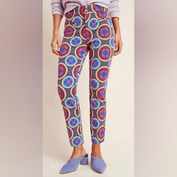 Anthropologie Pants - Anthropologie Multicolor Patterned Ankle Pants
